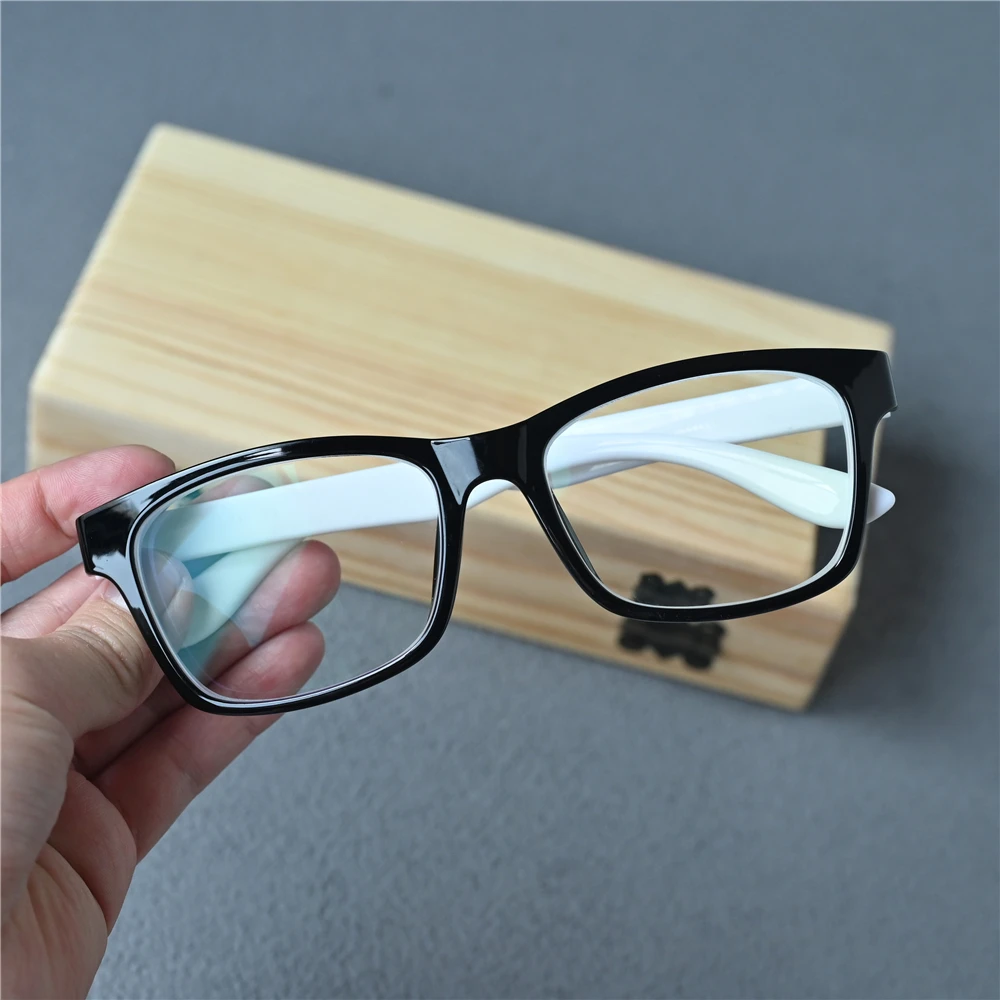 Vazrobe 150mm Oversized Men Eyeglasses Frame Women Black White Spectacles for Prescription TR90 Big Face Ultralight Plain Lens