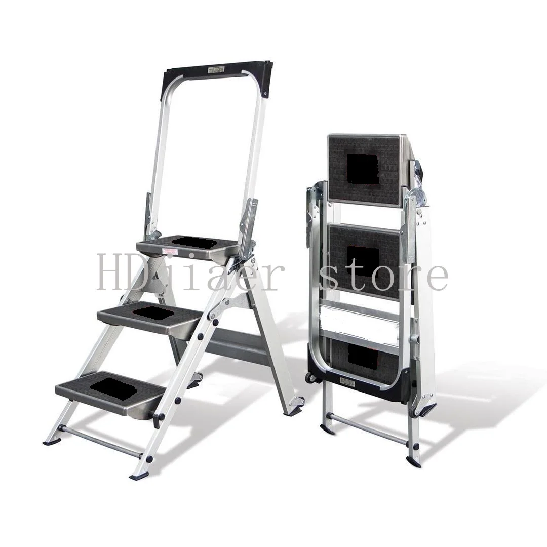 

American Style Safety 3-Step Ladders for Garden and Household Use, Aluminum Folding Step Ladders With 3 Steps