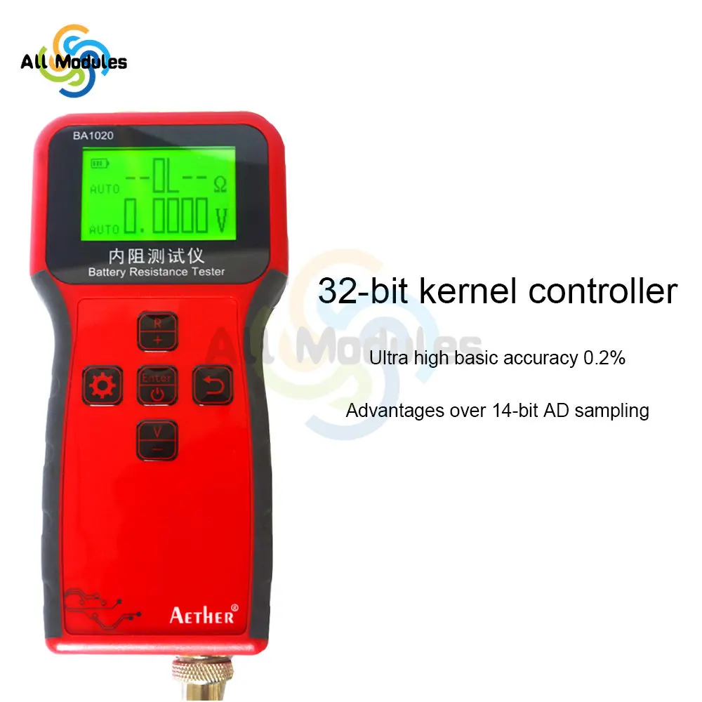 

Universal Battery Checker Tester with Leads LCD Display Battery Voltage Resistance Tester for Li-ion 18650 Battery