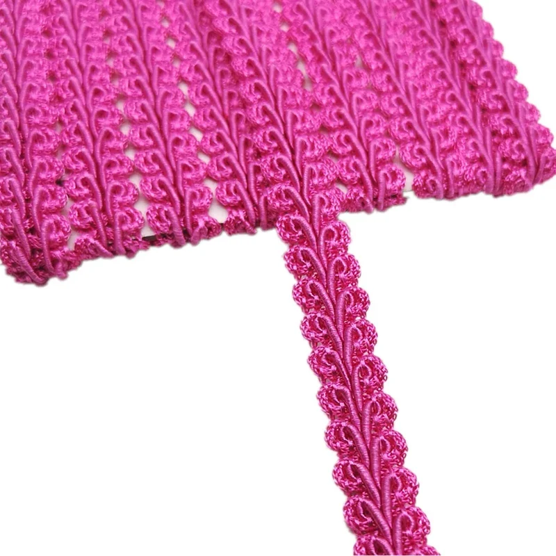 2 Yards pizzo multicolore Trim Ribbon millepiedi intrecciato fai da te decorazione di nozze tessuto artigianale accessori per cucire pizzo curvo