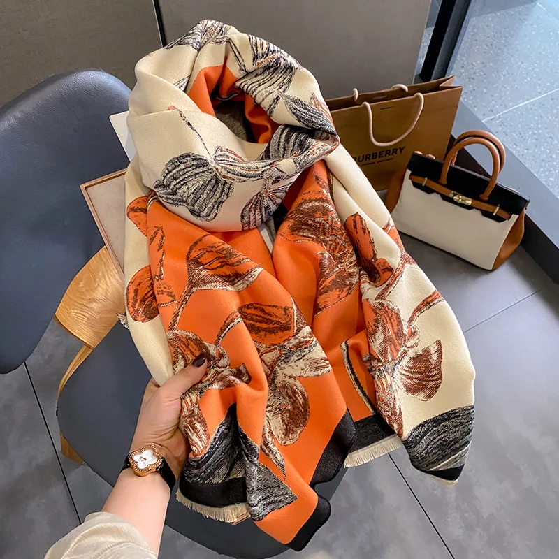 2023 Cashmere Scarf for Women Warm Shawl Fashion Thick Print Wraps Winter Blanket Stoles Poncho Bufanda Echarpe Femme Pashmina