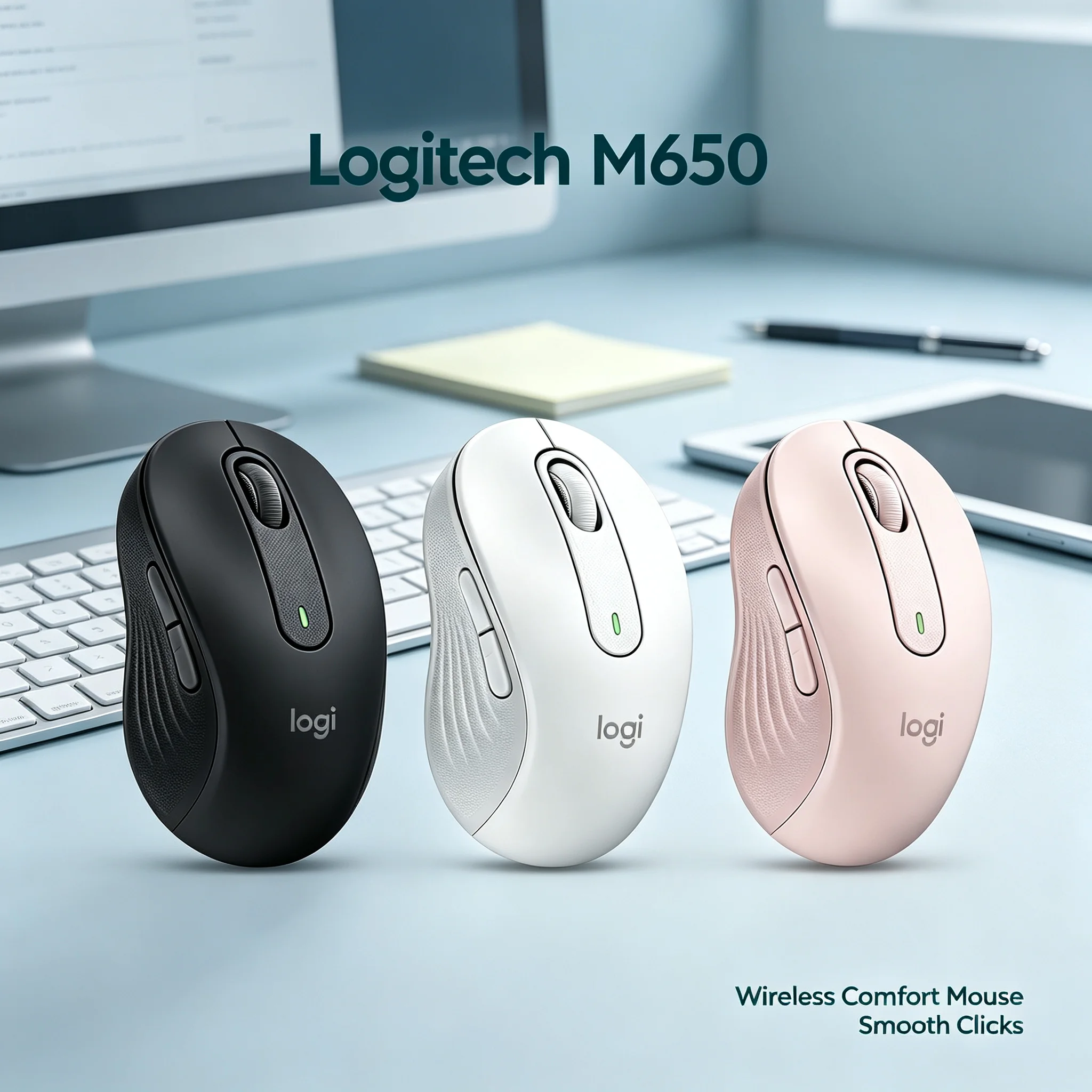 Logitech Signature M650 Office Wireless Mouse SmartWheel Precision & Speed Scrolling