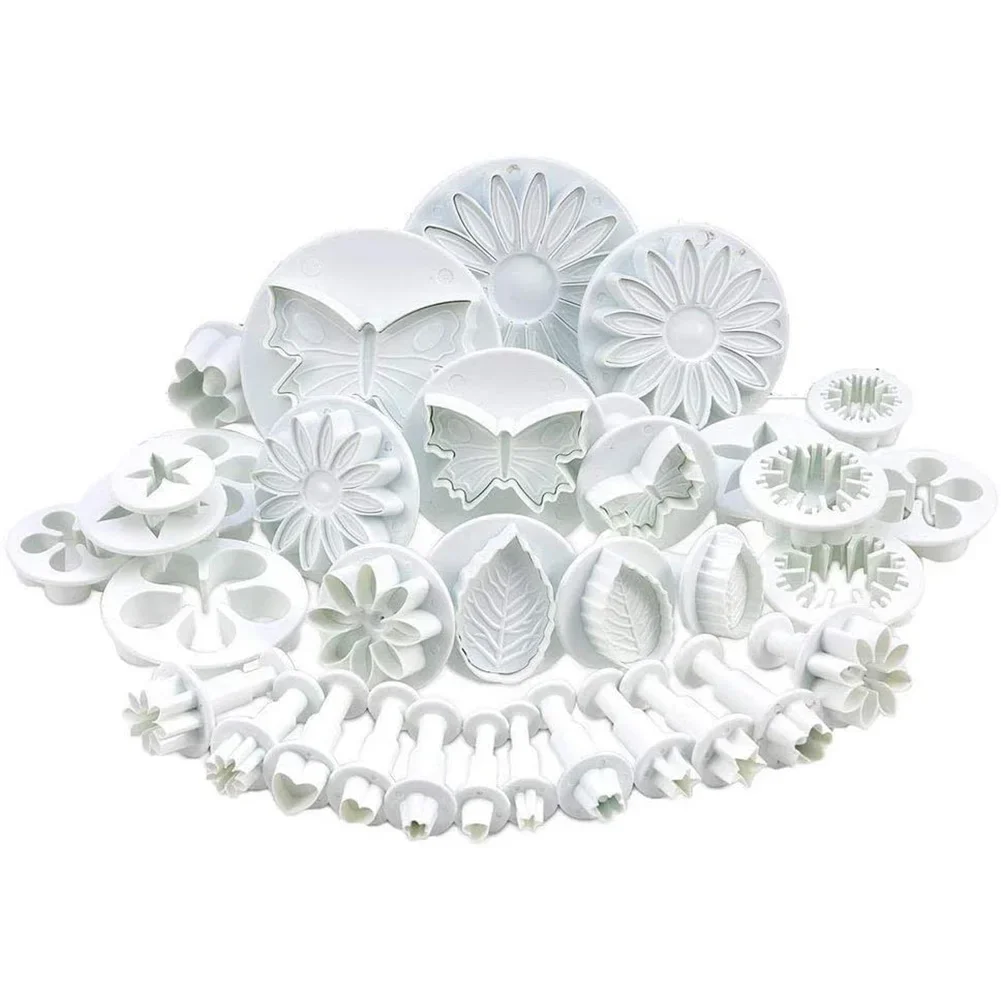 

33 Piece Fondant Cake Cookie Plunger Cutter Sugar Craft Flower Leaf Butterfly Heart Shape Decorating Mold DIY Tools Baby mold