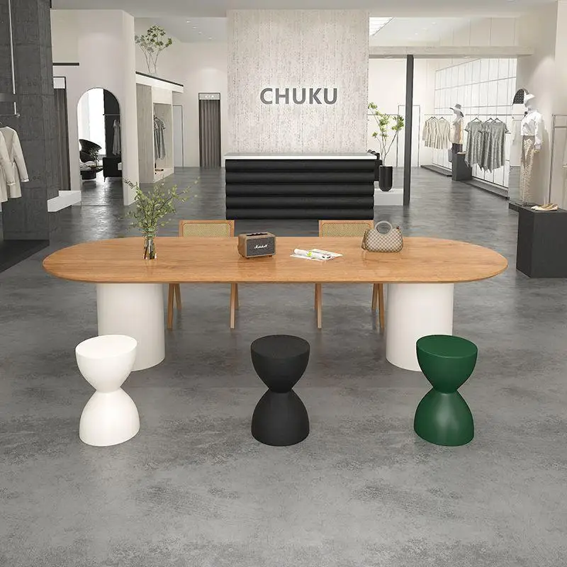

Oval solid wood dining table living room small conference tableNordic longtable worktable simple modern desk