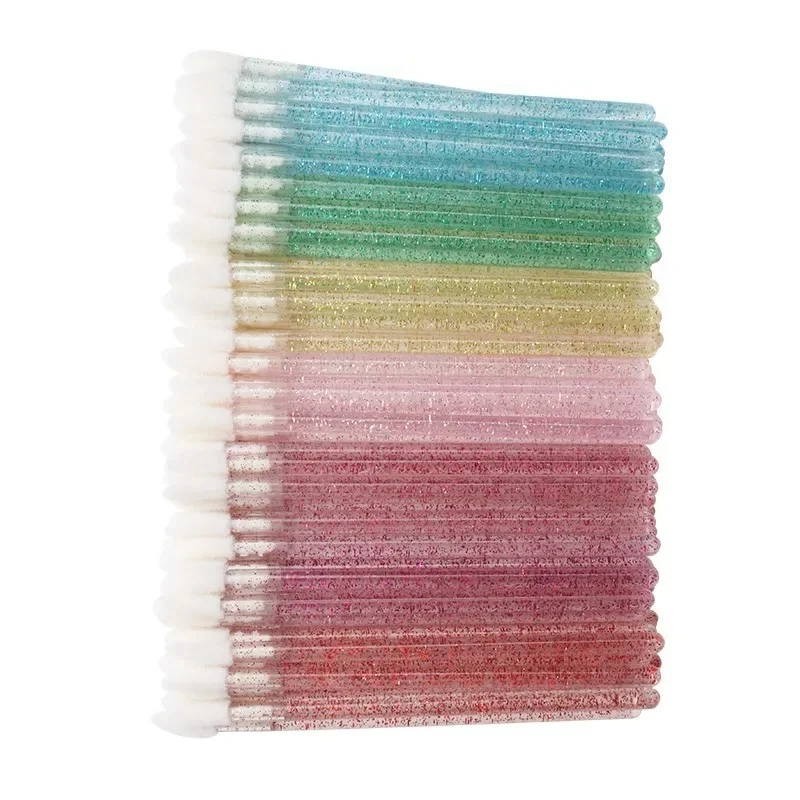 50 pièces/sac maquillage pinceau à lèvres Extension brosse cosmétique outil de beauté rouge à lèvres brillant baguettes applicateur maquillage pinceaux à lèvres