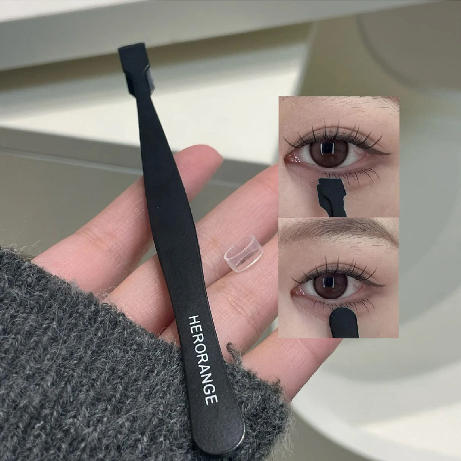 ステンレス鋼下まつげピンセットまつげエクステンション脱毛ピンセット DIY まつげアプリケーターメイクアップツール