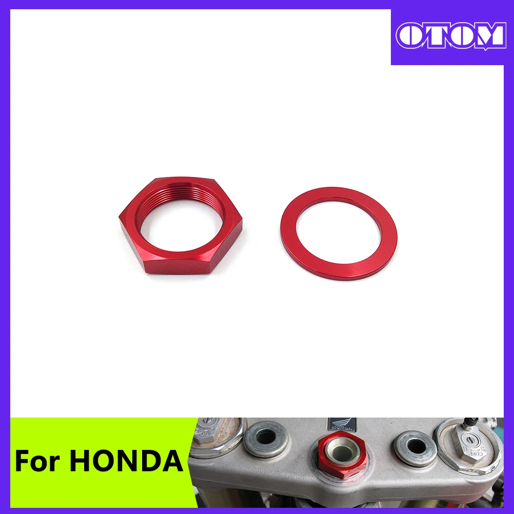 

Motorcycle Steering Stem Nut Gasket M26x1.0 Triple Tree Clamps Bolt Screw For HONDA CR125R CR250R CRF250RX CRF250X CRF450L Bikes