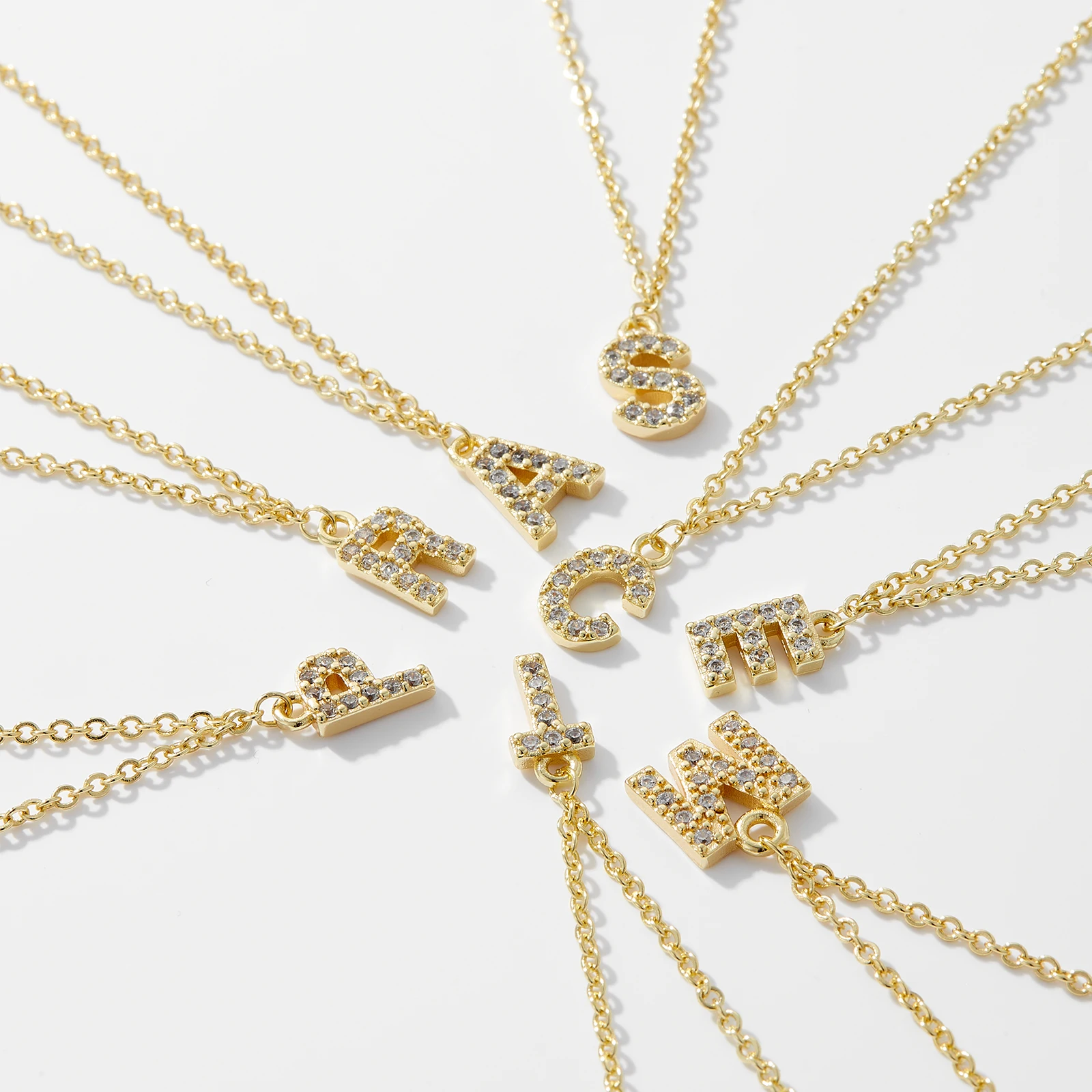 Vewant 925 Zilver Goud A M C S R P E Letter Klassiek Hanger Alfabet Monogram Lange Ketting Vrouwen Luxe Fijne Sieraden Cadeau