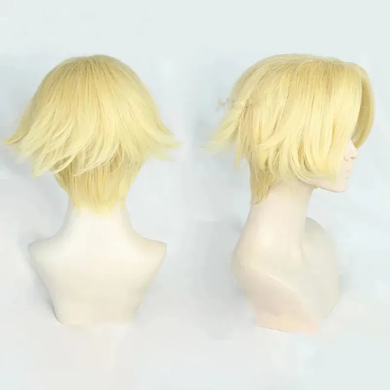 

25COSSeishu Inui Косплей Парик Золотистая Блондинка Короткие мужские парики Термостойкие синтетические волосы Хэллоуин Вечеринка Карнавал + Кепка для парика