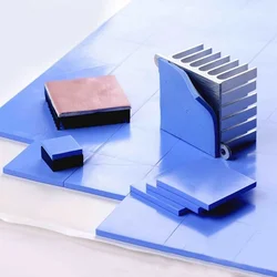 100 Pcs Blue 10mm*10mm*1mm GPU CPU Heatsink Cooling Conductive Silicone Pad Thermal Pad