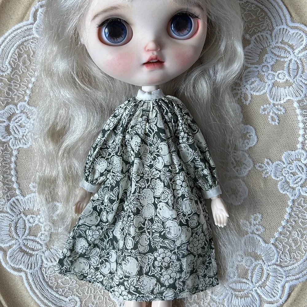 

Fashion Floral Lace Dresses Mini Cute Bubble Sleeve Dresses DIY Accessories Base Shirt Tops for azone ob22/24/27 Dolls
