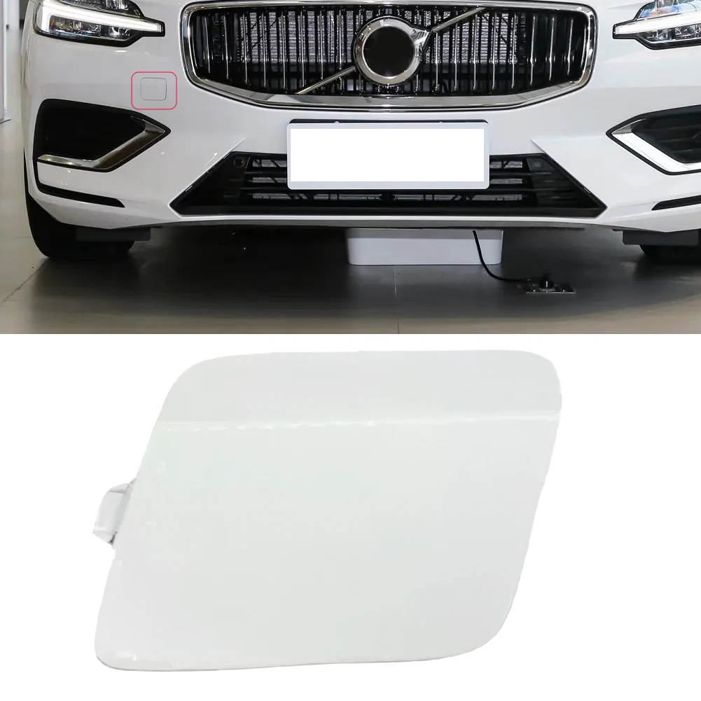 New White Plastic Car Front Bumper Tow Hook Eye Cap Cover Fit For Volvo S60 V60 2020 2021 2022 2023