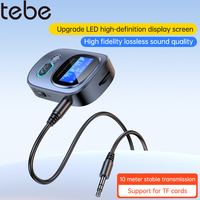 Tebe Bluetooth 5.3 Audio Receiver Transmitter Wireless Stereo Music Adapter Support TF Card Play with LCD Screen for TV Car