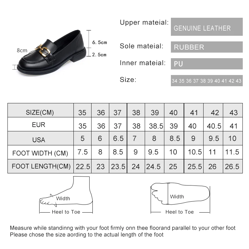 Women\'s Shoes Loafers 2024 New Thick Heel Genuine Leather Spring Shoes British Style Large Size Casual Footwear Woman Sneakers