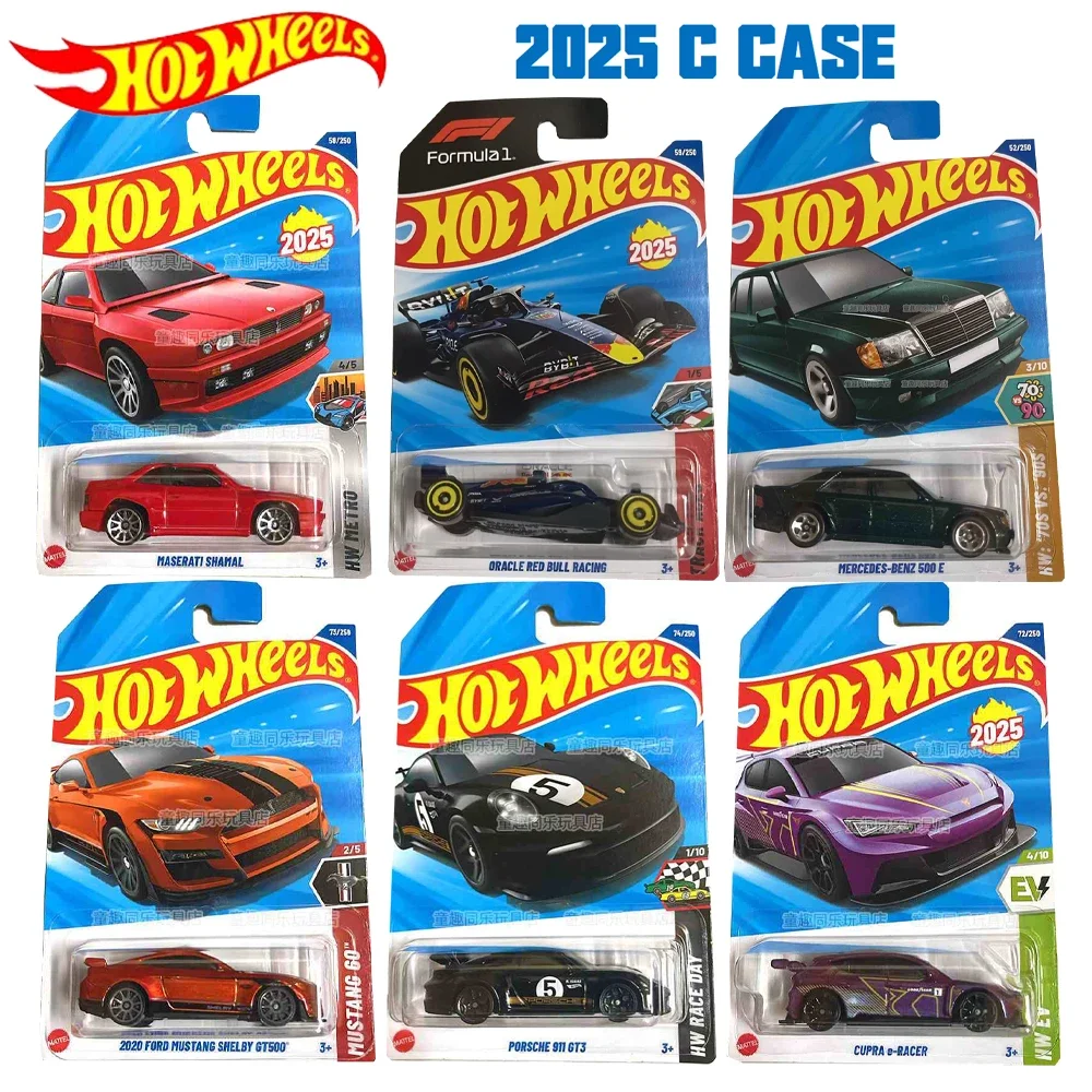 Hot Wheels Cars 2025 C Gehäuse F1 ORACLE RED BULL RACING PORSCHE 911 GT3 MERCEDES-BENZ 500E Automodell Jungenspielzeug Geschenk