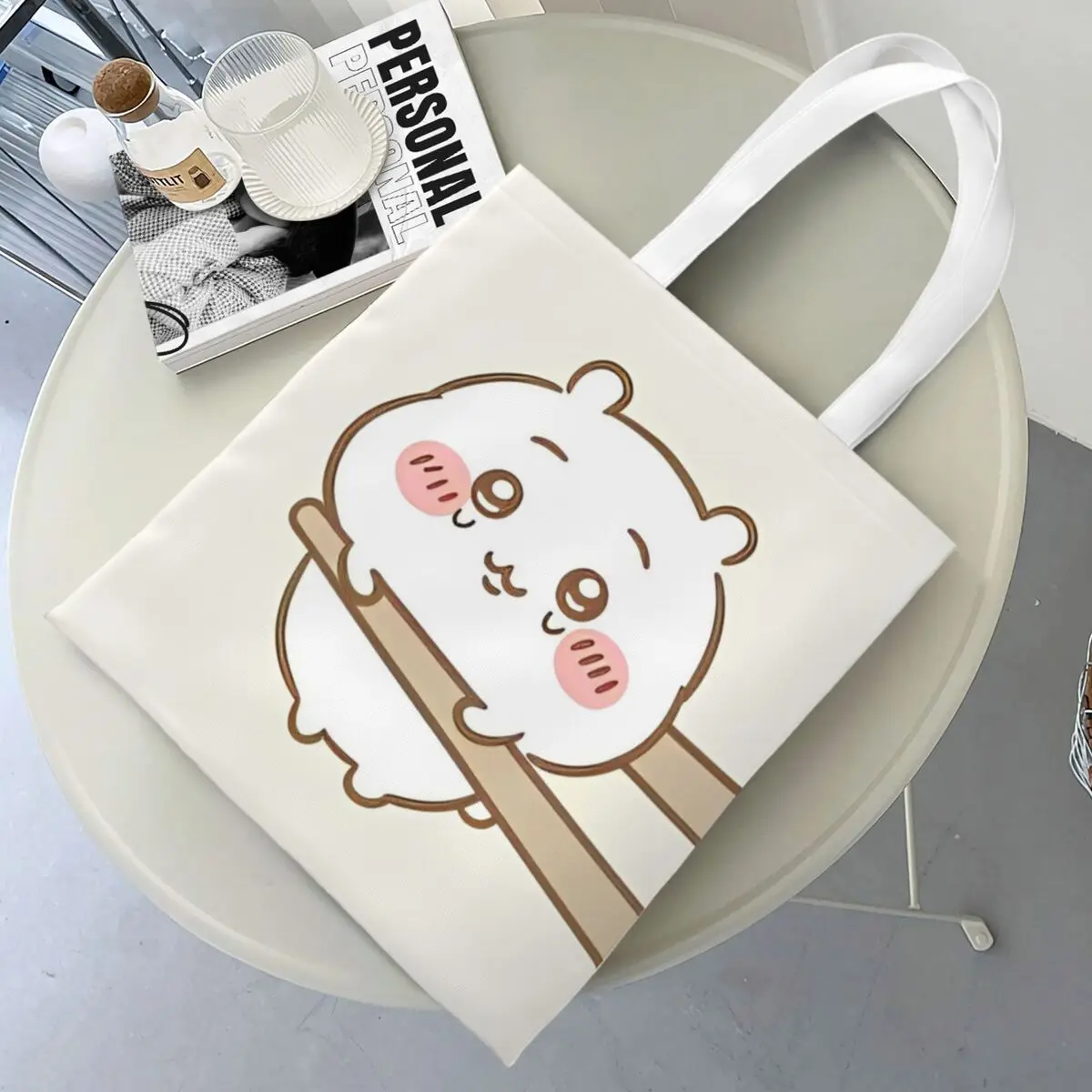 Cute Chiikawa Kawaii Cartoon Tote Bags Women Handbag Foldable College Japanese Anime Shoulder Bag Reusable Shopping Bag