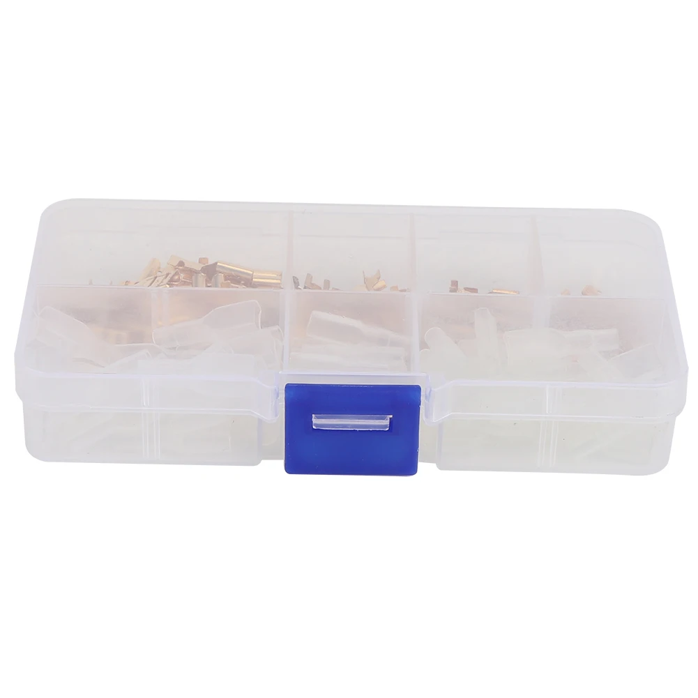 

Набор из 120 золотых медных клемм-коннекторов с высококачественными втулками и коробкой для хранения, аксессуары для проводов