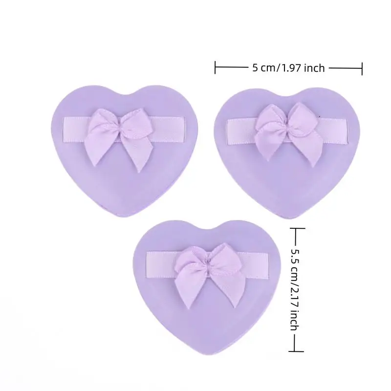 1 قطعة حلوى القطن الأرجواني وسادة هوائية مسحوق نفخة القلب القوس ماكياج مسحوق نفث التي يمكن استخدامها في مجموعات جافة ورطبة #6