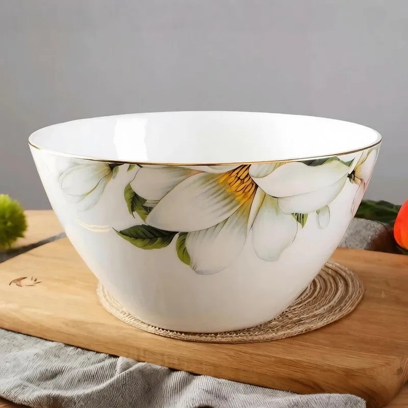 8inch, real bone china bowl soup for dinner serving, porcelain bowl for mixing, ceramic dessert bowls, kicthen cooking container