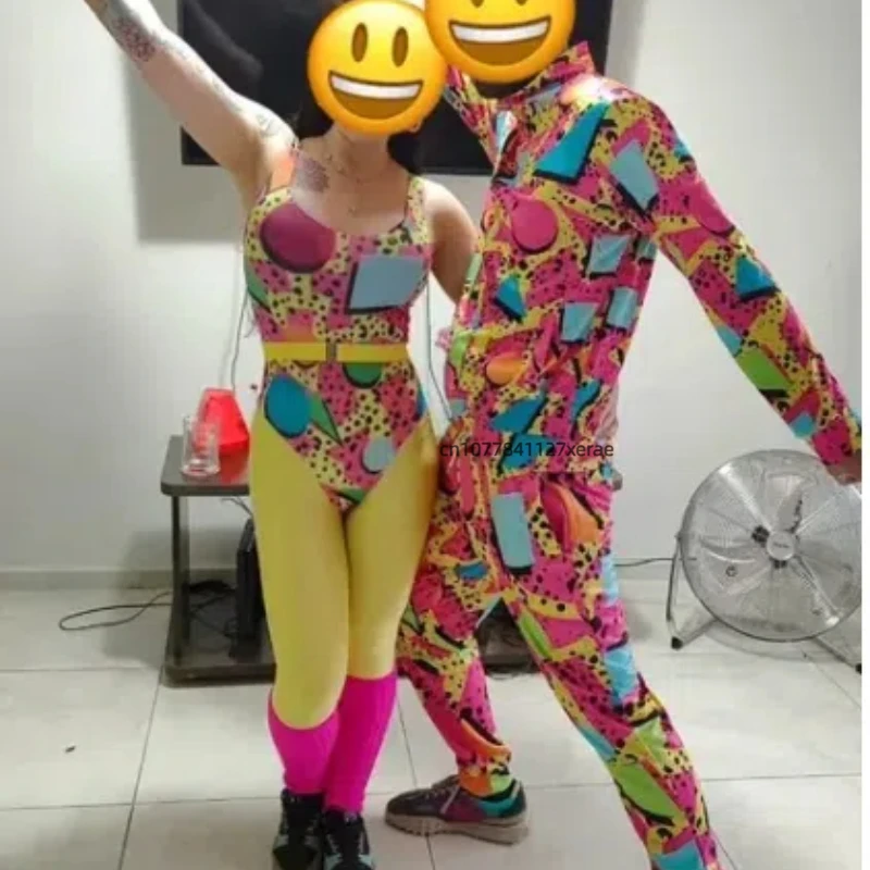 Retro Street Dance Jacke und Hose Jogging Sportbekleidung Modisches Retro-Stil-Mottoparty-Bühnenkostüm-Set