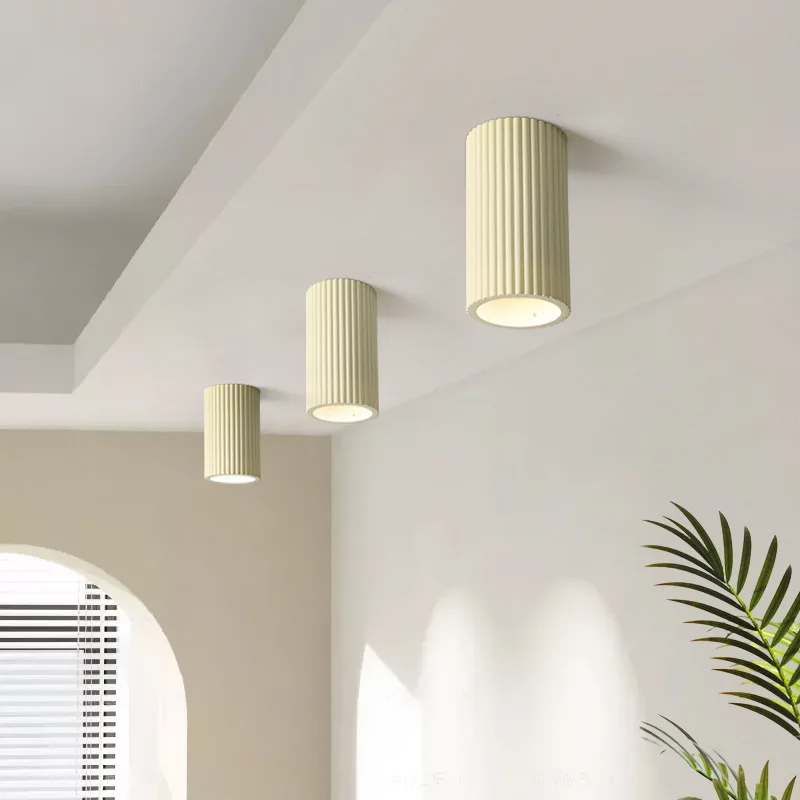 Nordic Cream Style Surface Mount Round Resin LED Ceiling Light Decor Lighting for Bedroom Living Room Study Corridor Home Use