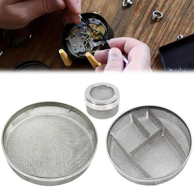[CA2] Stainless Steel Watch Parts Cleaner Mesh Baskets Repair Oil Net Jewelry Repair Tray Multi-Size Ultrasonic Cleaning Basket