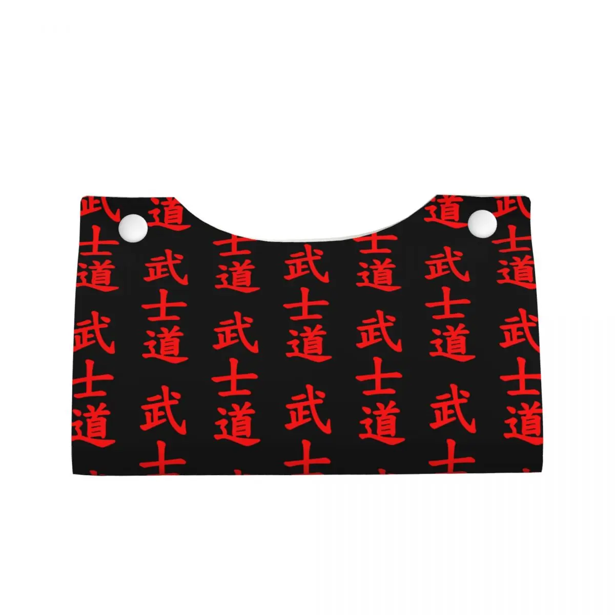 Custom Bushido Kanji Tissue Box Cover Rectangular PU Leather Japanese Warrior Samurai Facial Tissues Holder for Office