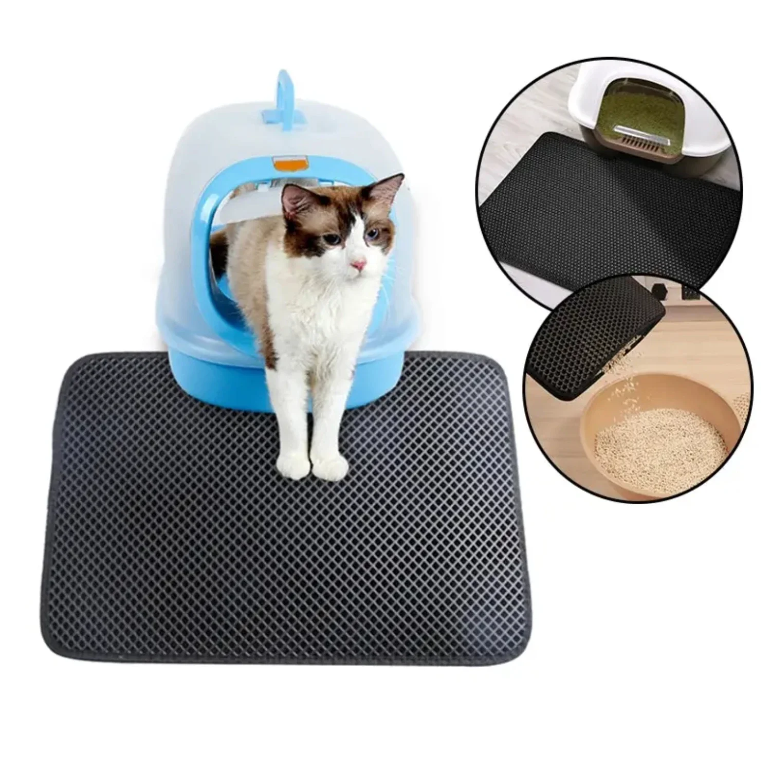 

Waterproof Double Layer Non Slip Pet Litter Mat - Pet Supplies for Cats - Washable and Durable Mat