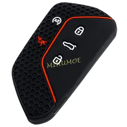 Silicone Key Fob Cover Case Keychain For VW Volkswagen Atlas / Atlas Cross Sport 2024 2025 5 Buttons Car Accessories