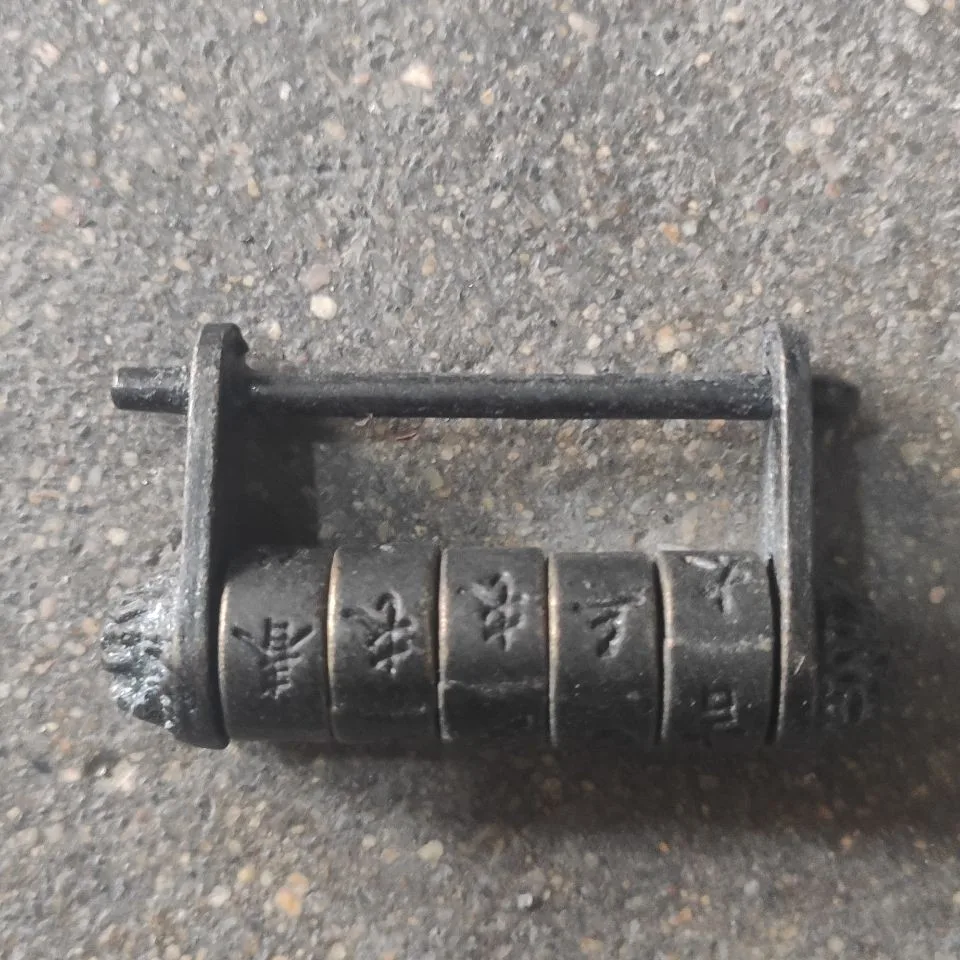 Vintage Brass Lock Chinese Padlock Antique Style Door Lock Home Decor Ornament