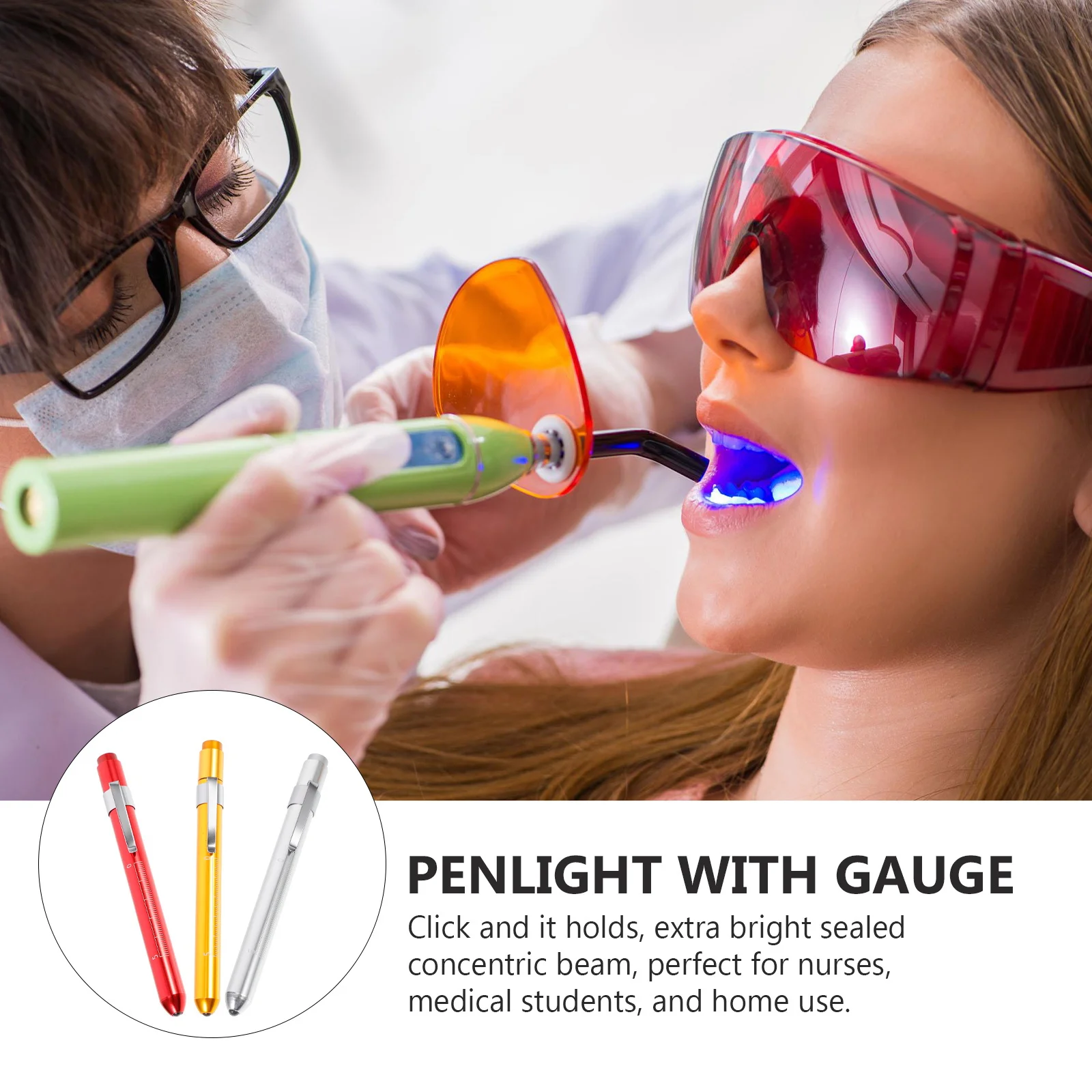 

3pcs Led 13.5Cm Warm White Reusable Medical Pupil Gauge For Nurses Students Home Use Diagnostic Tool Portable