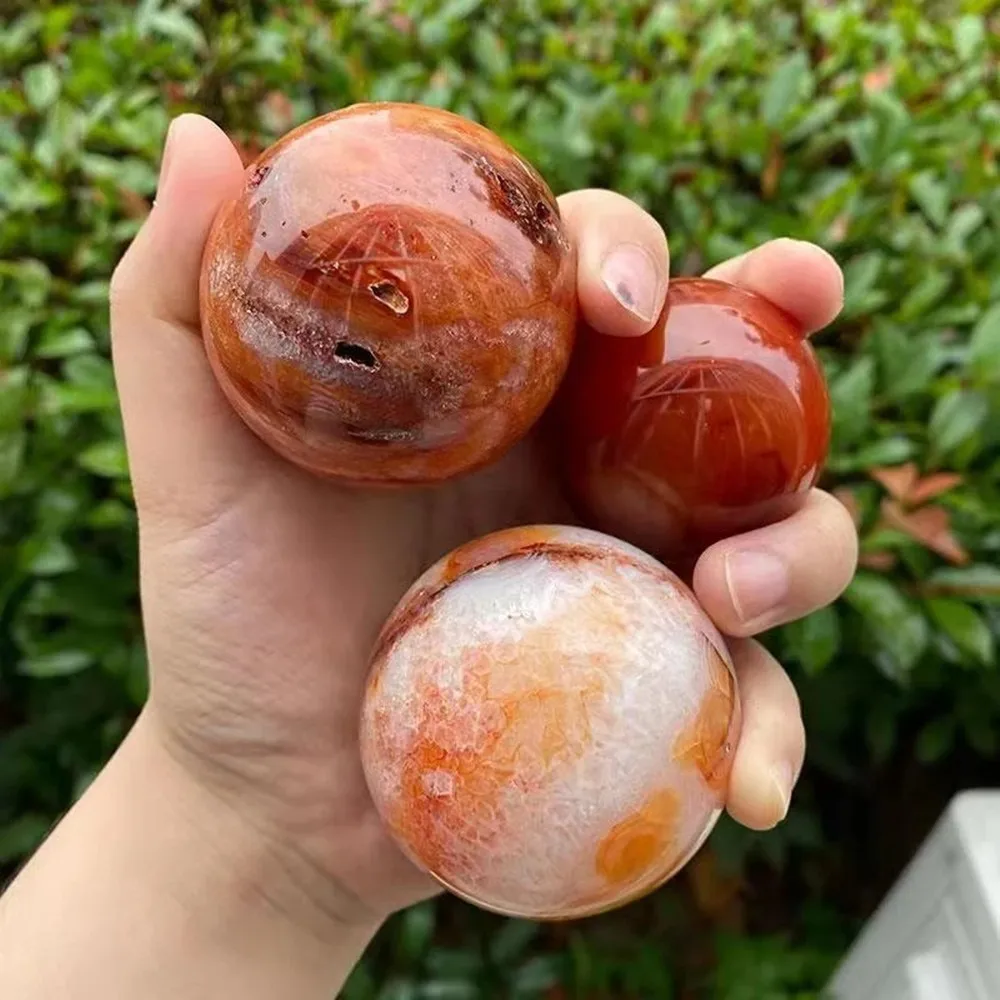 Beautiful natural red agate quartz Crystal ball Cluster Ball Reiki Repair home Decor Spiritual Healing chakra gift