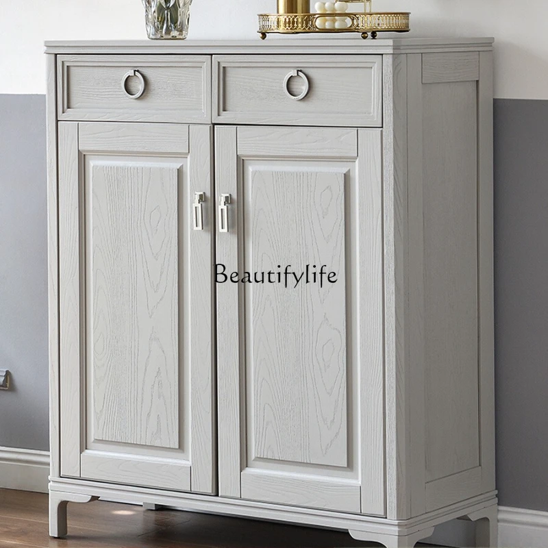 

**American modern light luxury solid wood shoe cabinet locker, all solid wood two doors