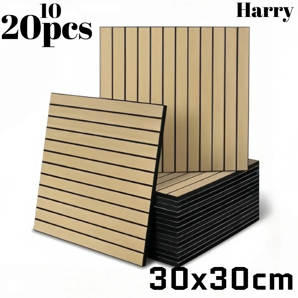 30x30cm Imitation Wood Grille Strip Wall Panel Living Room Bedroom Decoration Waterproof Self-adhesive Ugly Covering Wallpaper