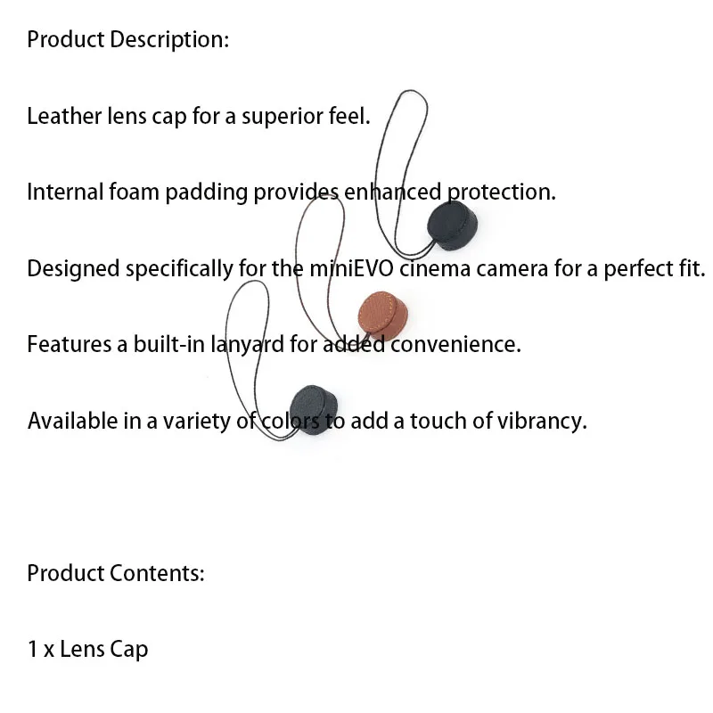 

Leather lens cap for instax miniEVO cinema camera