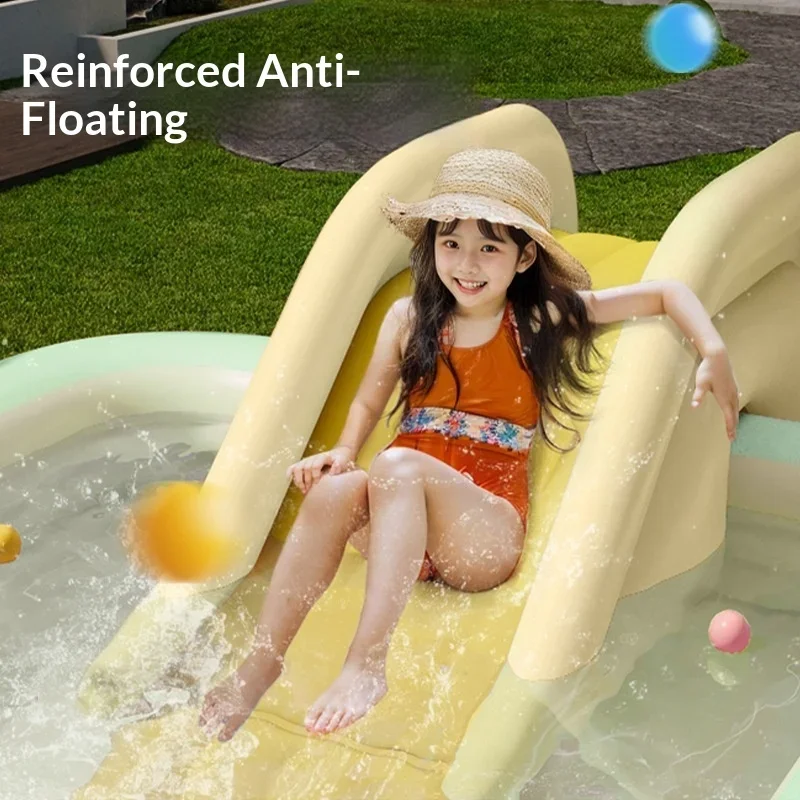 Large Inflatable Family Pool Adults Kids Backyard Garden Foldable Portable Patio Outdoor Bath Water Slide pool waterfall
