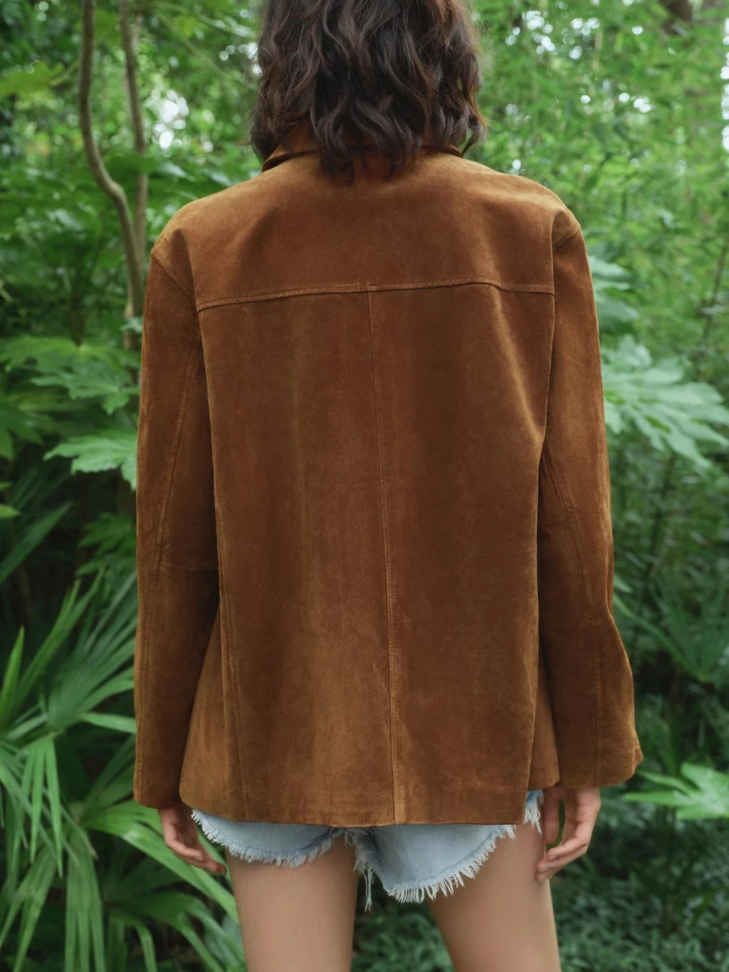 Brown Suede Jaet Women's Oversize Autumn Flip Collar Faux Leather Coat Long Sve Commute Sle Regular Fit Faionable