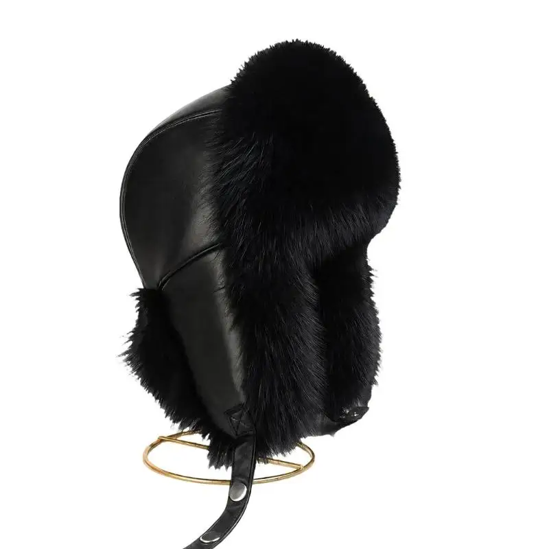652F Windproof Winter Trapper Cap with Ear Flap for Women Men, Plush Trim and Cold Weather Coverage Ushanka Hat for Travel and
