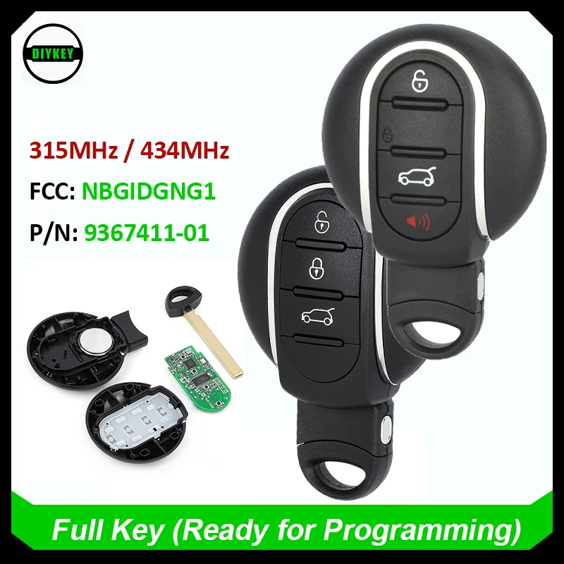 

Умная деталь DIYKEY 315 МГц/433 МГц для BMW MINI cooper 2013 - 2019 с вставным ключом FCC ID: NBGIDGNG1 , 9367411-01