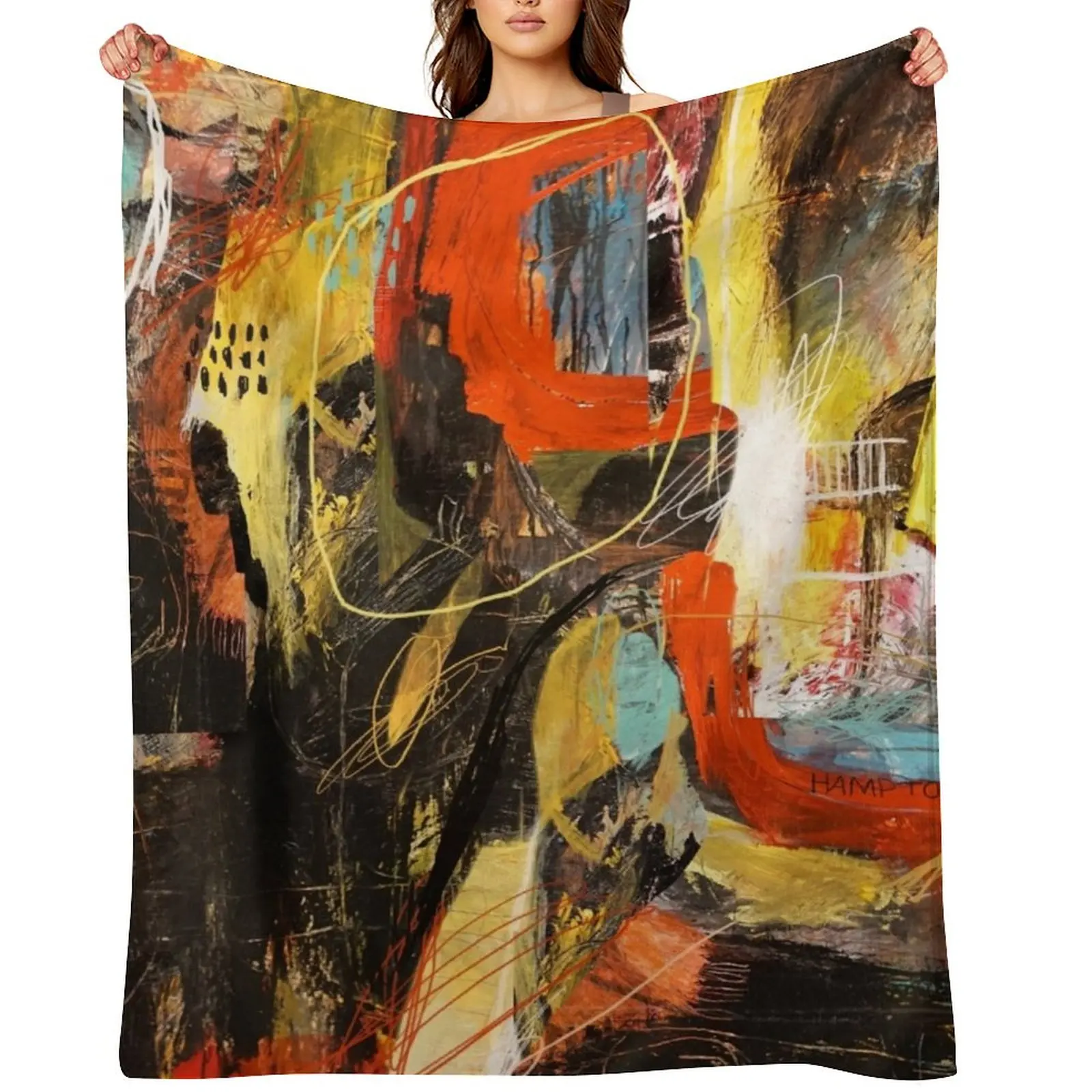 

The Family Fire - Abstract Painting Throw Blanket Multi-Purpose For Decorative Sofa Flannel Custom Blankets