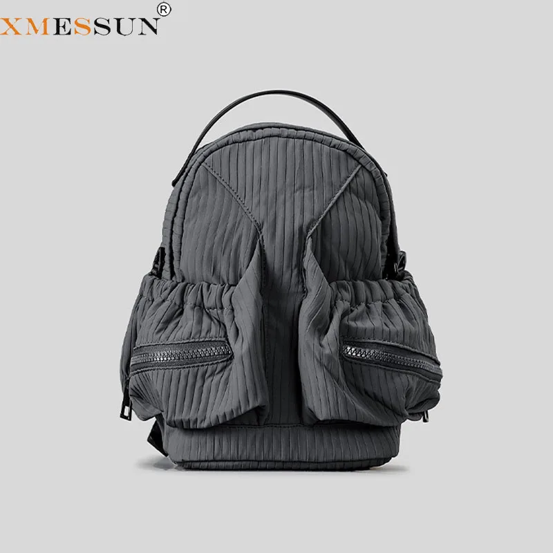 XMESSUN New Waterproof Nylon Pleated Backpack,Fashion Design Lightweight Casual Travel Bag, Women Daily Commuter Shoulder Bag
