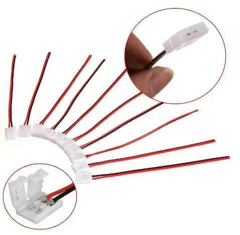 10Pcs Practical No Welding Ribbon 2 Pin Led Strip Adapter PCB Connector Cable For 3528 Single Color