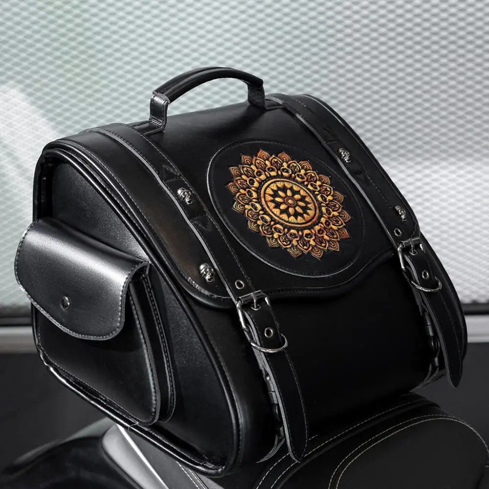 스팀펑크 레트로 스타일 오토바이 테일 백 나이트 새들 리어 시트 러기지 개조 장비 오토바이 바이크 프론트 백