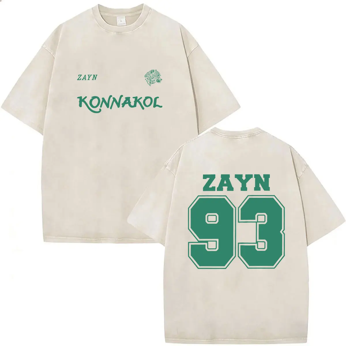 Vintage Washed Zayn Malik KONNAKOL Album 2026 T-Shirts Herrenbekleidung Gothic Fashion Übergroßes Baumwoll-T-Shirt Hip Hop Streetwear – Detail 4