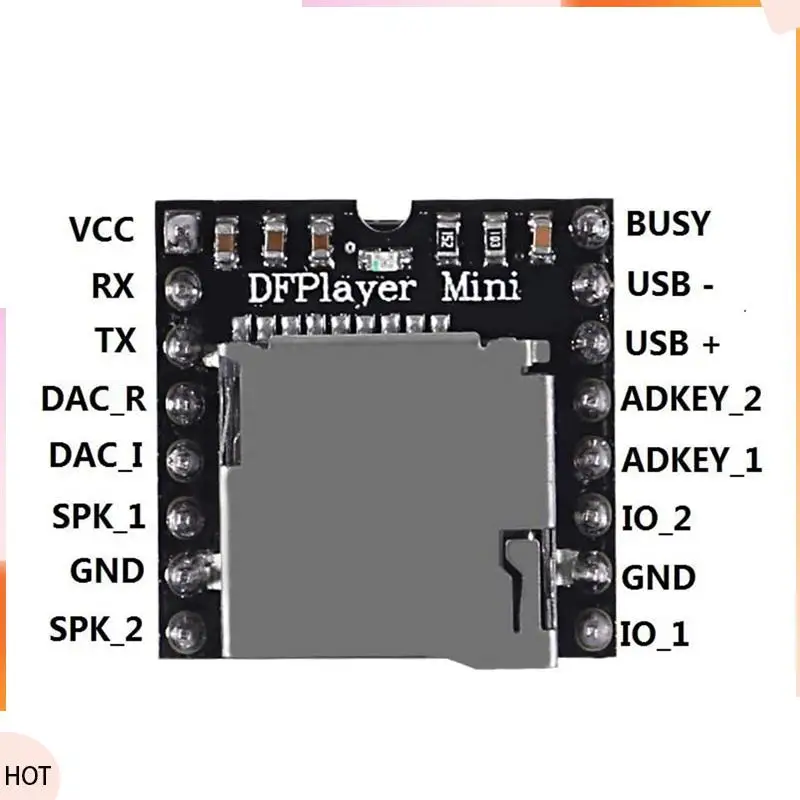 News 10Pcs YX5200 MP3 Player Audio Module MP3 Voice Decode Board Supporting TF Card U-Disk IO/Serial Port/AD