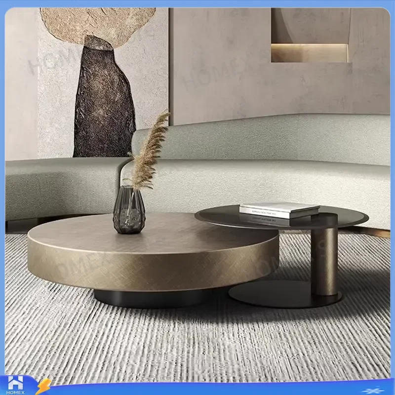 Modern Round Metal Coffee Table Luxury Minimalist Nordic Living Room Center Table Small Side End Table Home Furniture Decor