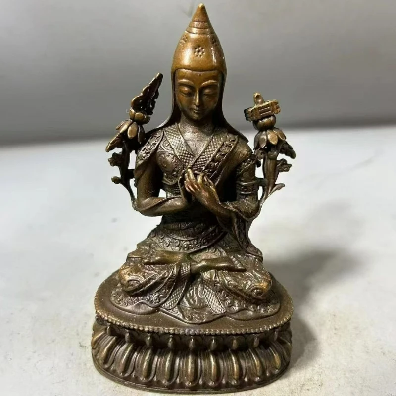 Antique Bronze Sculpture Nepalese Tantra Buddha Statue Zongbak Home Offering Desktop Independent Ornament Collection Gift