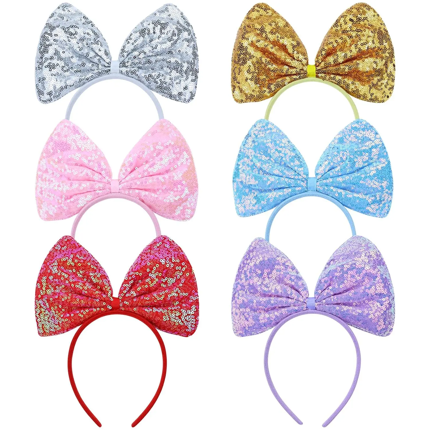 Women Glitter Large Bow Headband Oversized Huge Bow Hair Hoop Birthday Party Festival Costume Girls Headpiece