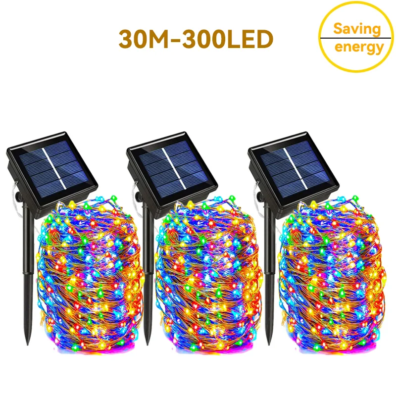 Solar String Light Outdoor Festive Lighting 8Modes Waterproof Fairy Lamps Wedding Decoration Backyard Christmas Garden Garland