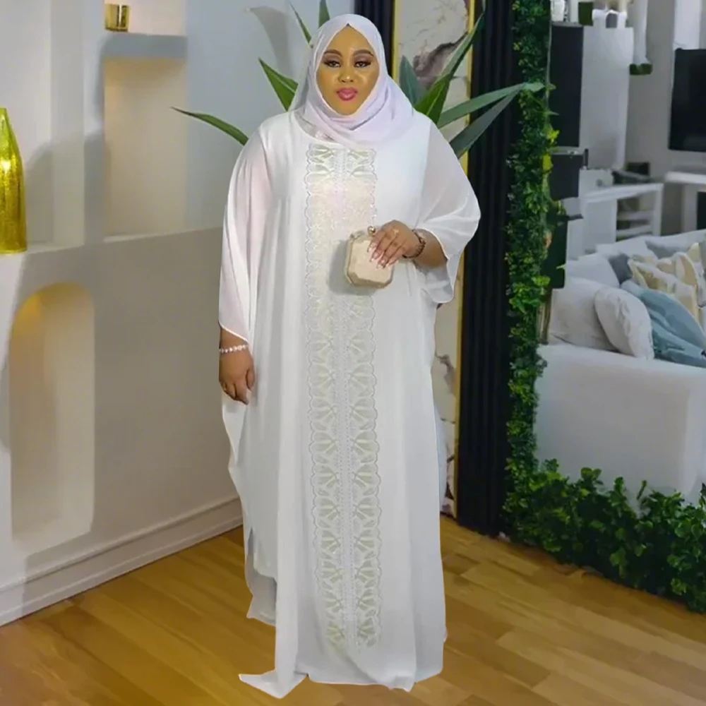 

MD 2025 African For Women Muslim Robe Abayas Fashion Boubou Djellaba Kaftan Dress Evening Party Marocain Femme Chiffon Dresses